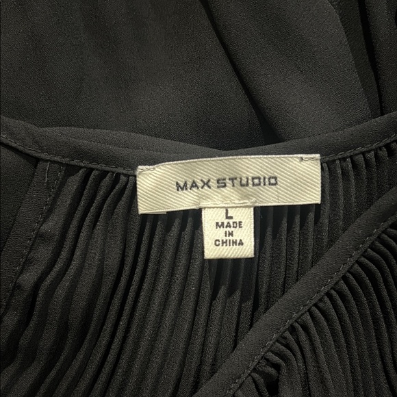 Max Studio Black Pleated Blouse - Picture 8 of 10